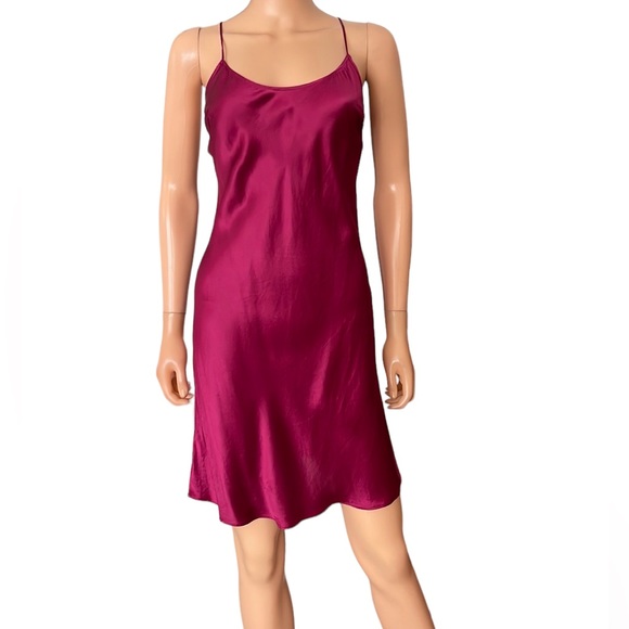 open lace back dress Victoria's Secret VS Archives Burnout Satin Slip, Women's Lingerie, Lace Up  Detailing, Red (S) at Amazon Women's Clothing store main image 1